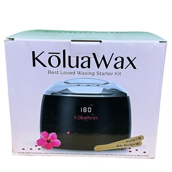 NWT KoluaWax Premium Waxing Kit‎ + 2-Pack Hard Wax Beads Black/Pink - Picture 1 of 5